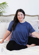 Essential Basic Bamboo Short Sleeve Tee WOMEN'S denim blue essential bamboo tee GEORGIA RYLAN