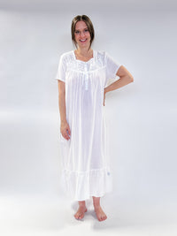 Nightshirt Long Embroidery with Buttons